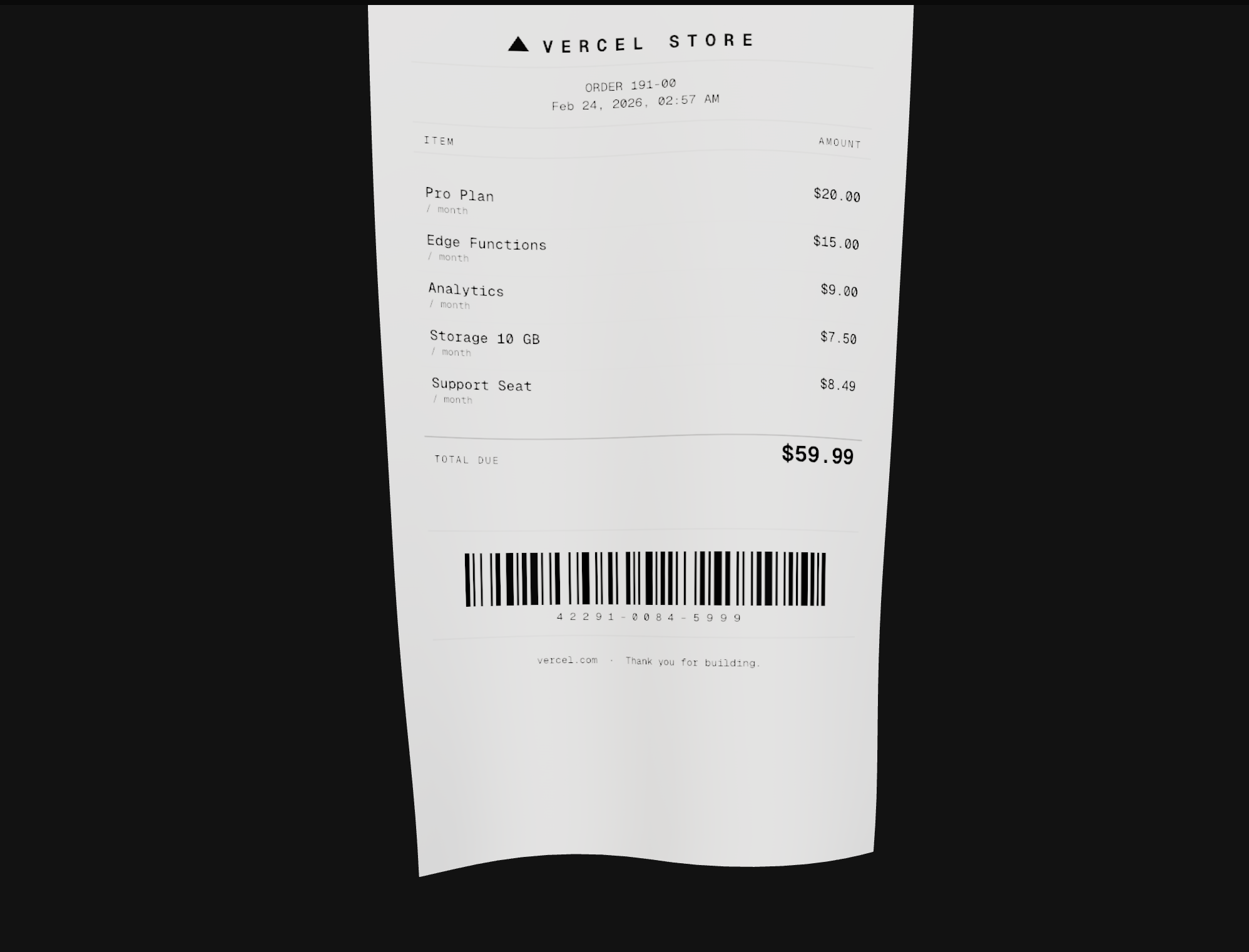 Physics Receipt